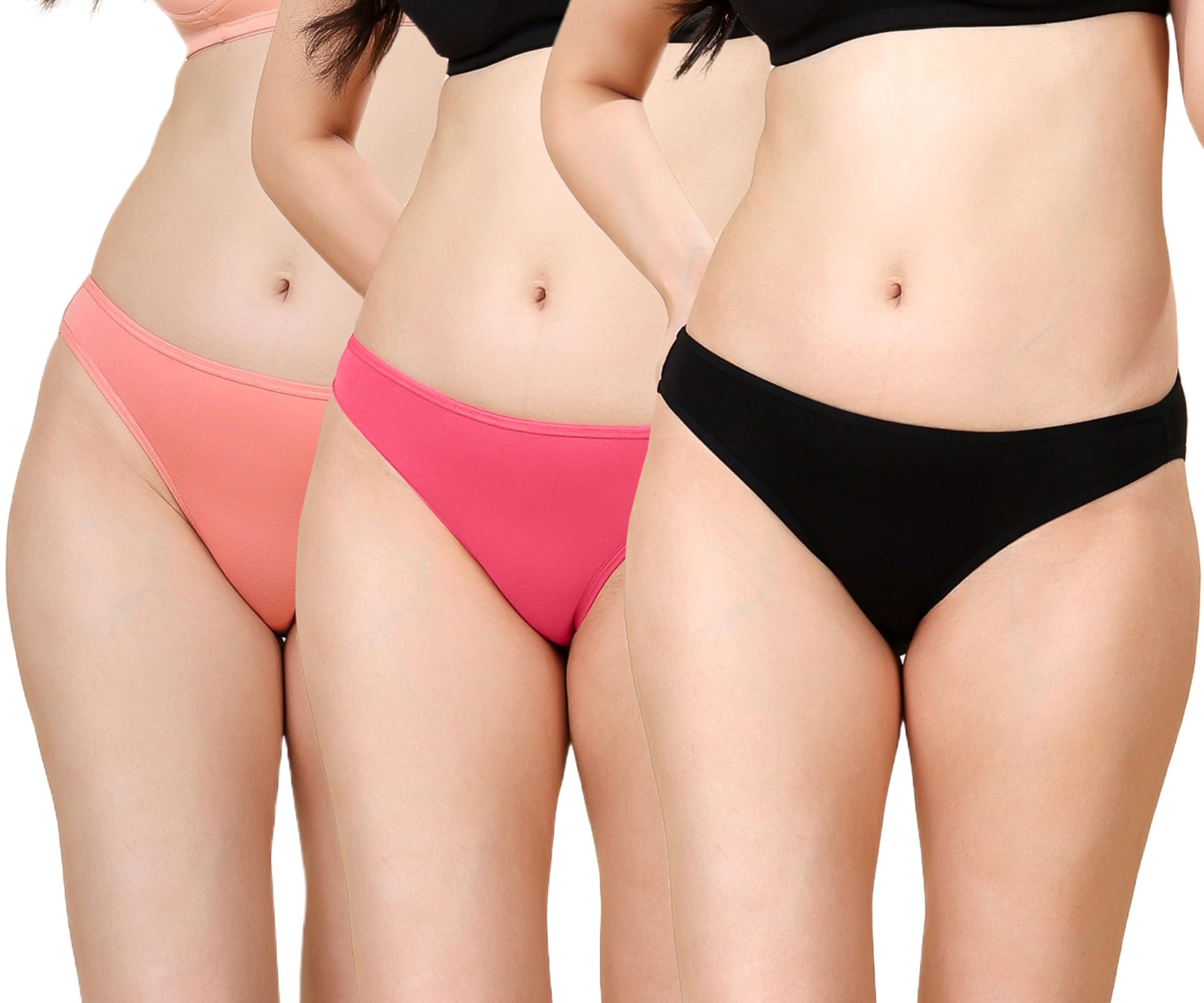 Women Super Combed 100% Pure Cotton Mid Waist Bikini Panty | Cotton Underwear with Elastic Waistband | Low Waist Comfort Fit