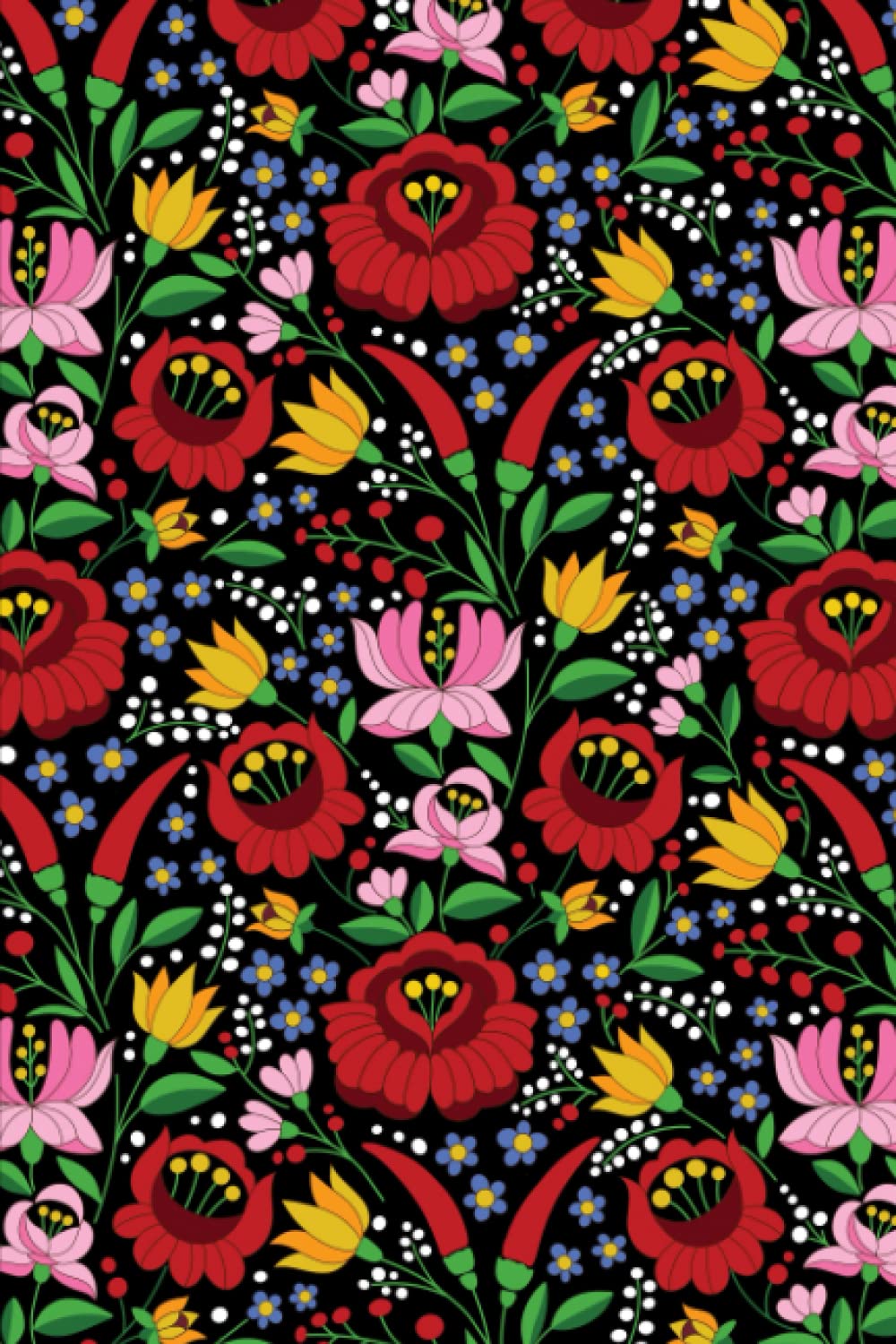 Hungarian Folk Art Notebook: Ruled diary,journal 120 Pages 6x9 inches