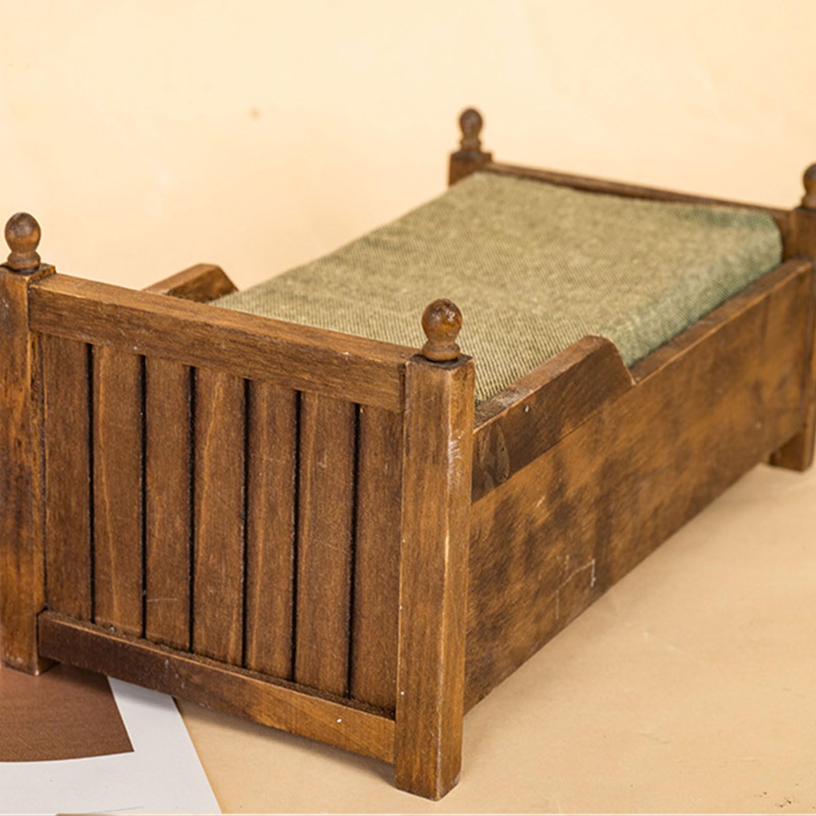 1:12 Scala Moderna Camera Da Letto In Legno Set Miniatura Case Delle Bambole Mobili Con Cuscino In Cotone Rimovibile E Cassetto Di