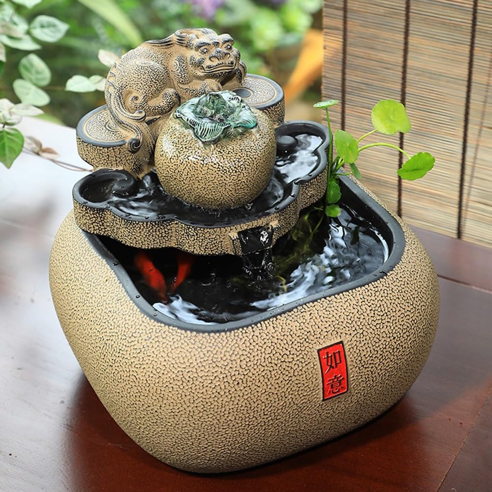 Cascada Interior Fuente de relajación sobremesa Estilo Chino con decoración Agua Corriente