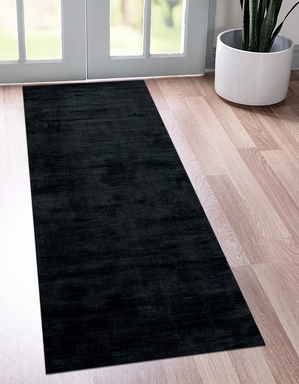Tapijtloper Vloerkleed Lang Keukenloper Antislip Wasbaar Tapijten Vloerkleden Zwart Wit 110X250CM Polyester Keukentapijt Tapijtpads Lopers Hal Slaapkamer Kinderkamer Deurmatten Breedte 40-120cm