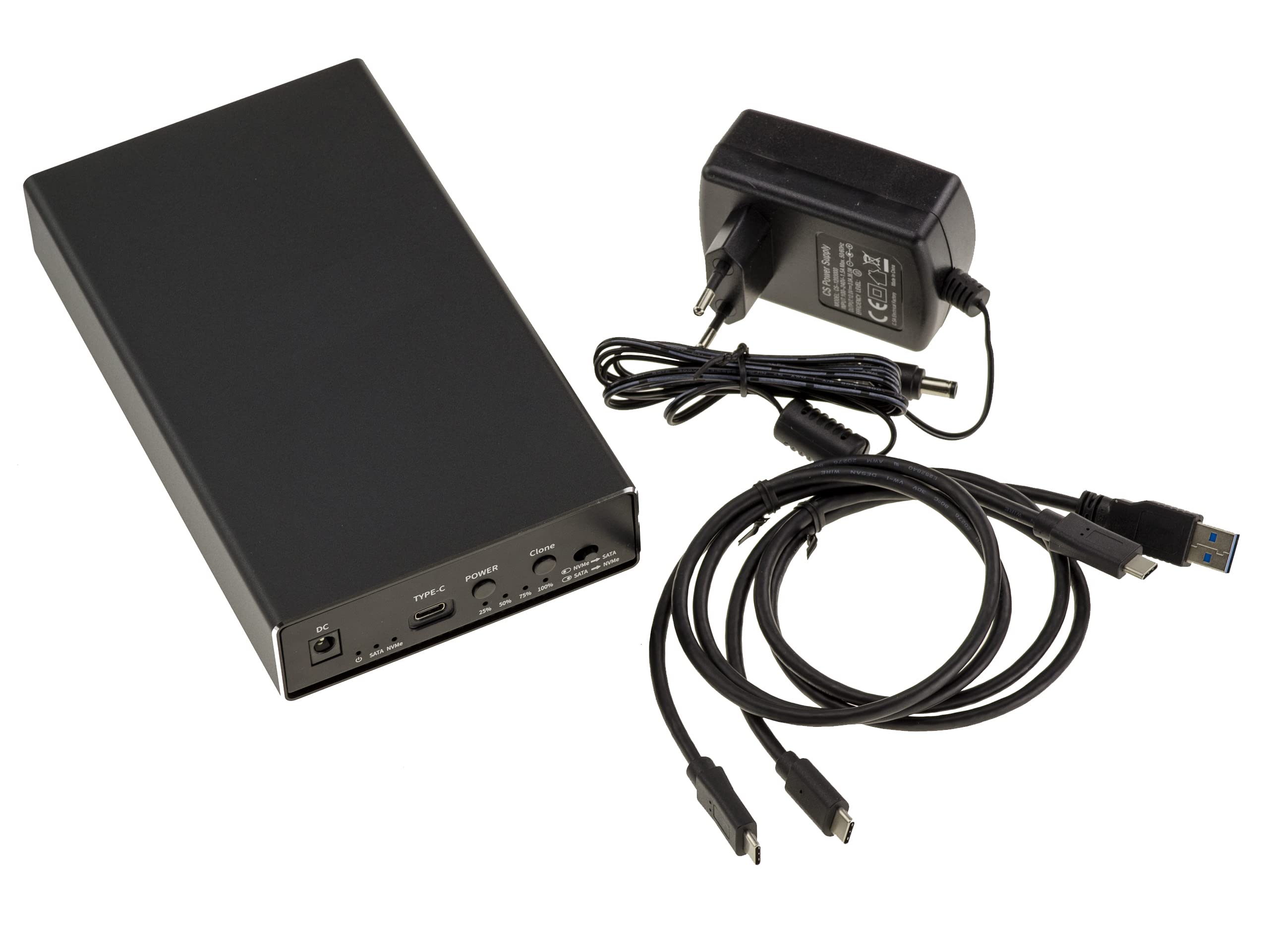 Kalea-Informatique Aluminum USB Enclosure for SATA SSD con Clonazione Funzione Connettore 10G - Dettaglio