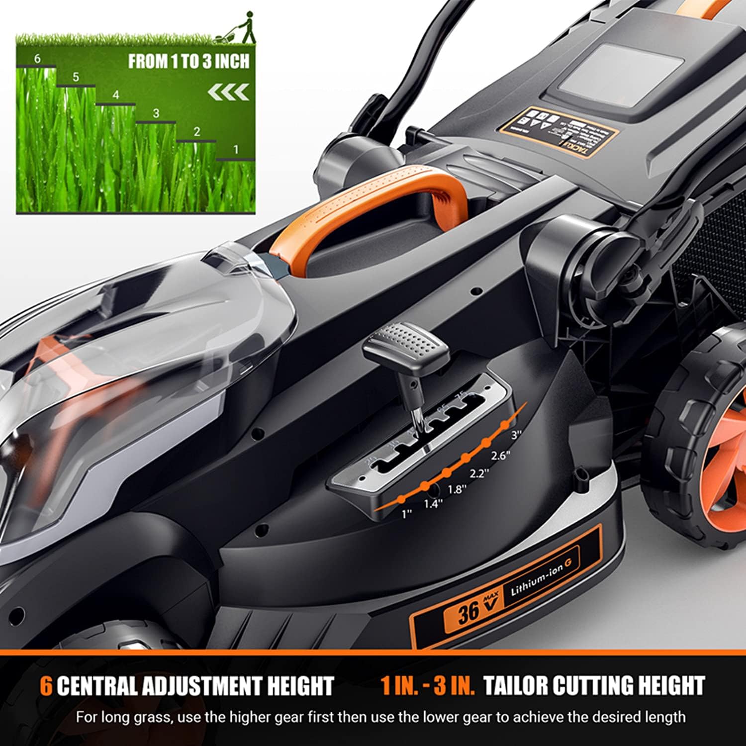 review Cordless Lawn Mower, 40V Max 4.0Ah Battery, 16-Inch Brushless Lawn Mower, 50L Grass Box & Mulcher, 6 Mowing Heights, 3 Operation Heights, Low Noise- KDLM4040A, Black