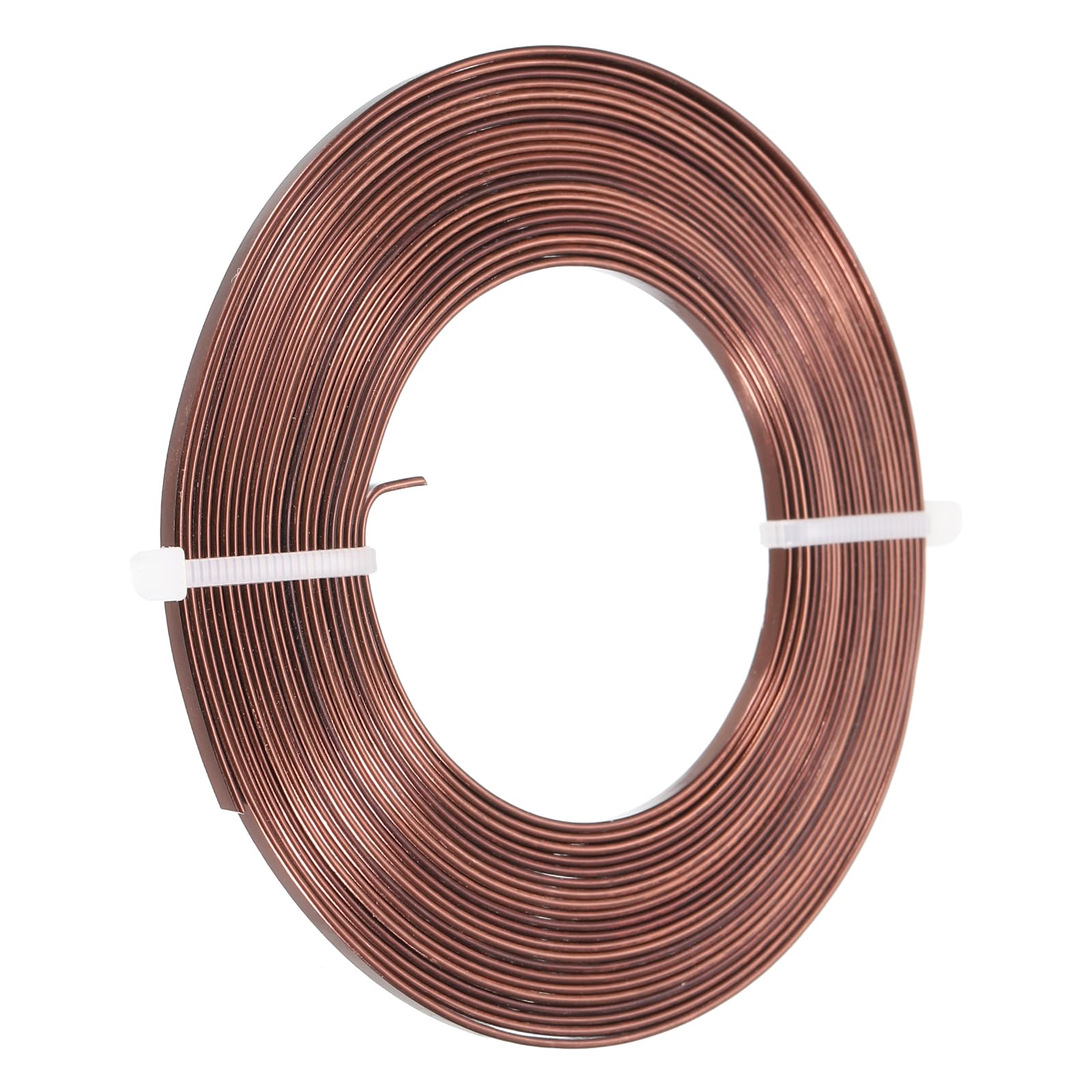 PATIKIL 16.4 Feet Flat Aluminum Wire, 18 Gauge Bendable Anodized Aluminum Wire 3mm Wide Beading Craft Wire for Jewelry Making Brown