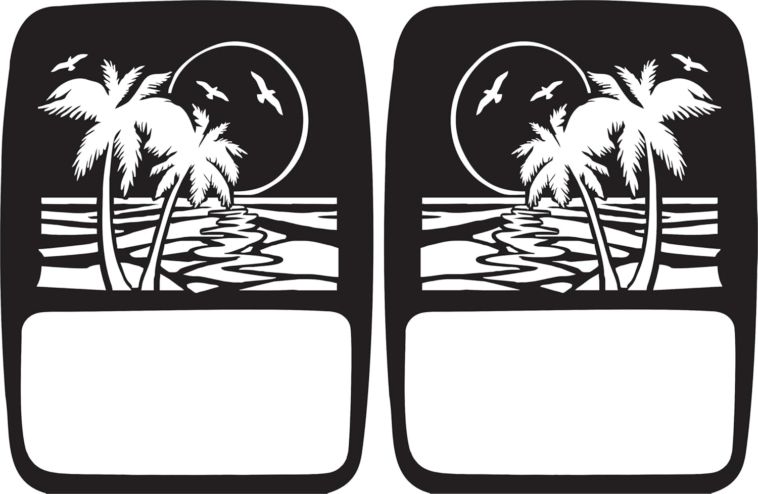 Seagulls Palm Tree Tail Light Covers (Non-LED) Compatible with Jeep Gladiator Black 1 Pair