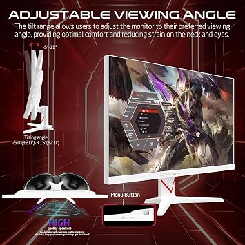 GAMEON Dominator Series 27” Fast IPS Gaming Monitor – QHD 2560x1440, 240Hz Overclocked, 0.5ms MPRT, HDR400, FreeSync & G-Sync Compatible, HDMI 2.1 & DP 1.4, Console Compatible, GOAD27QHD240IPS - White