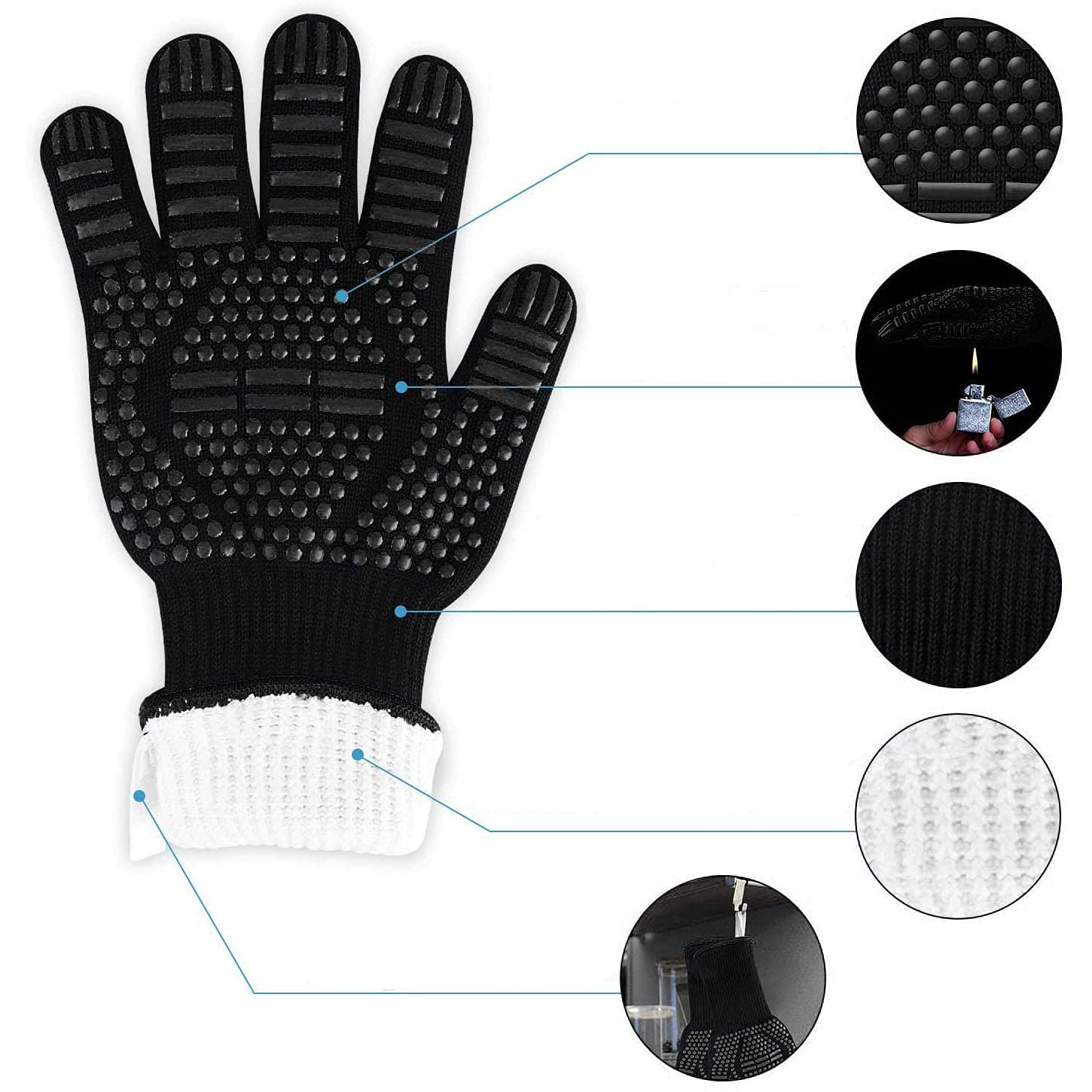 Une Paire De Gants Anti-Chaleur en Silicone pour Four À Micro-Ondes Protection Antidérapante Et Haute Température Les Mains