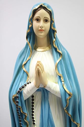 Miniatura 3 de Vittoria Collection Estatua de Virgen María de 32 pulgadas de Nuestra Señora de Lourdes hecha en Italia para interiores y exteriores