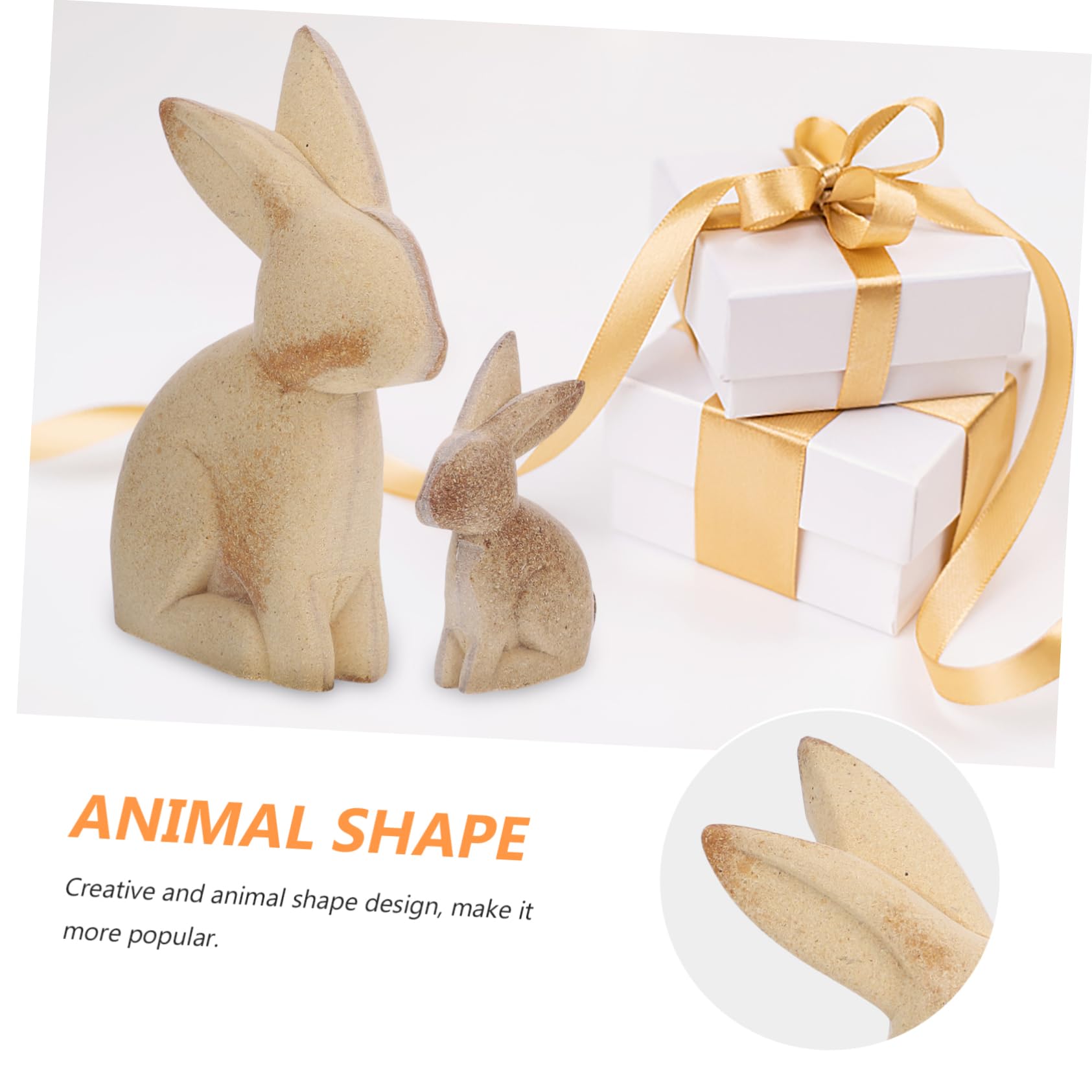 HOMSFOU 3 Paia Decorazione Legno Animale Diy Coniglietti da Dipingere Articoli Legno Solido per Decorare Casa e Ufficio per Lavoretti Creativi e Regali per Amanti Del Fai da Te