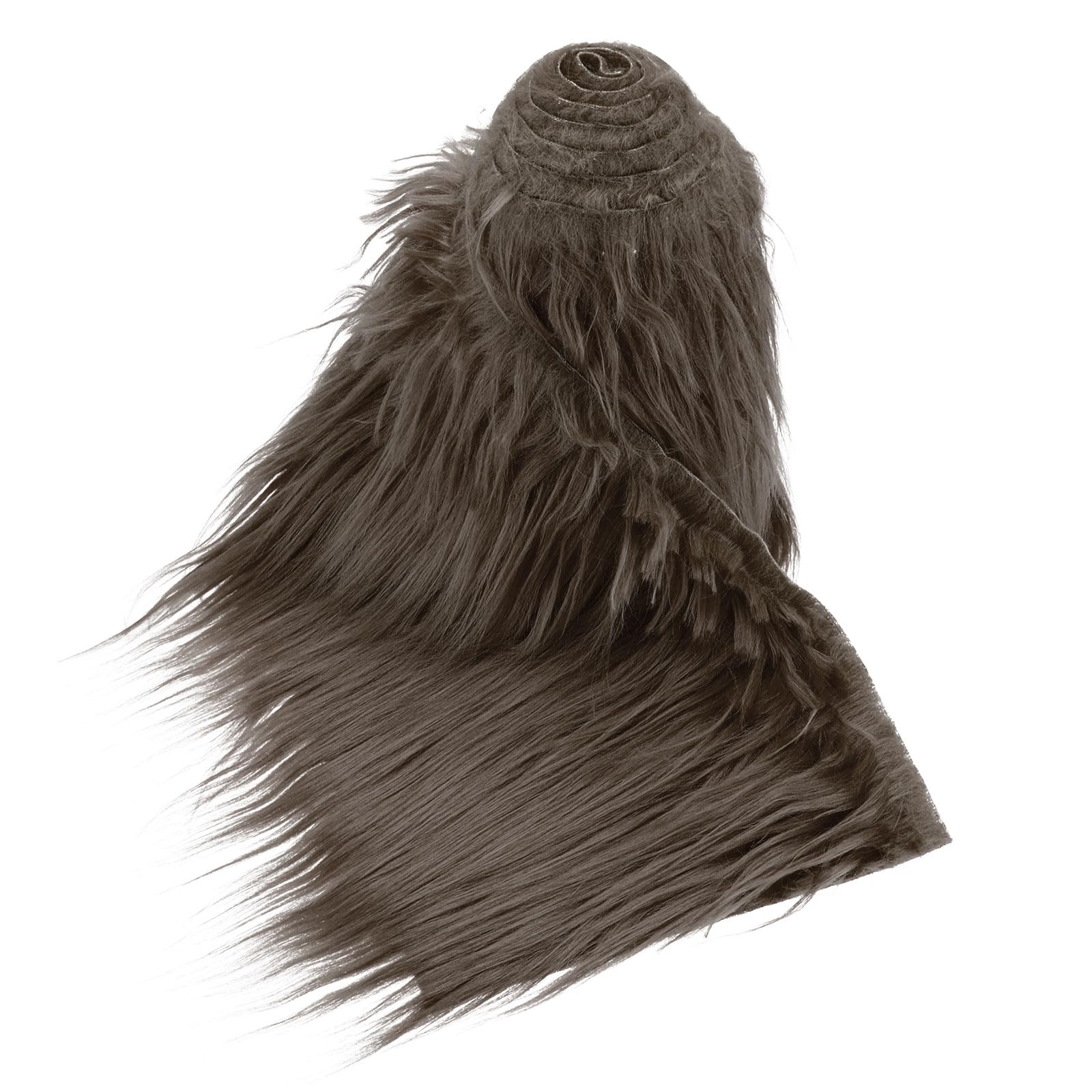 DMiotech 8"x60" Dark Brown Faux Fur Fabric for Crafts Fluffy Faux Fur for DIY Projects Gnomes, Animal Costumes, Cushions