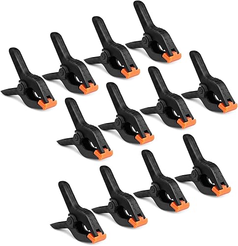 Flexzion - Abrazaderas de muselina con dientes ajustables y movibles, agarre de 4 pulgadas de nailon premium para carpintería, obras de arte, telón