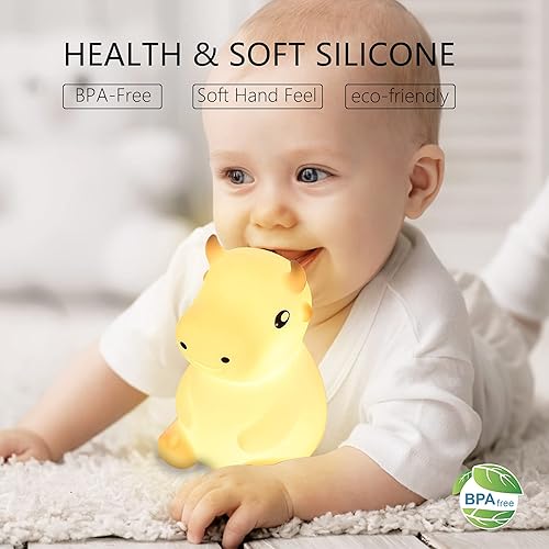 Miniatura 4 de QANYI Luz nocturna de huevo para el cuarto del bebé, suave lámpara de mesa de pollo Kawaii pequeña con recargable y regulable, sensor táctil de