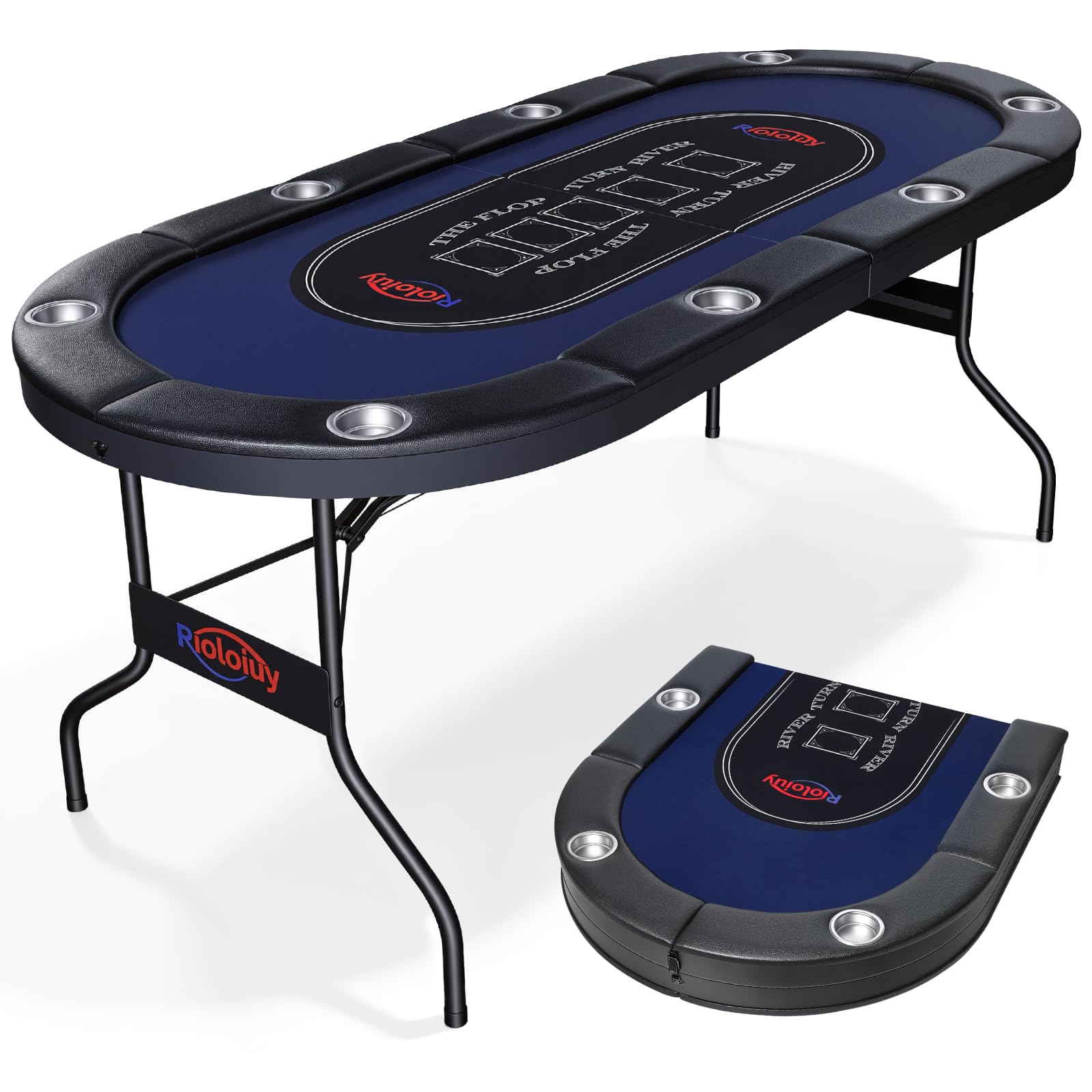 Rioloiuy 8-Player Foldable Poker Table