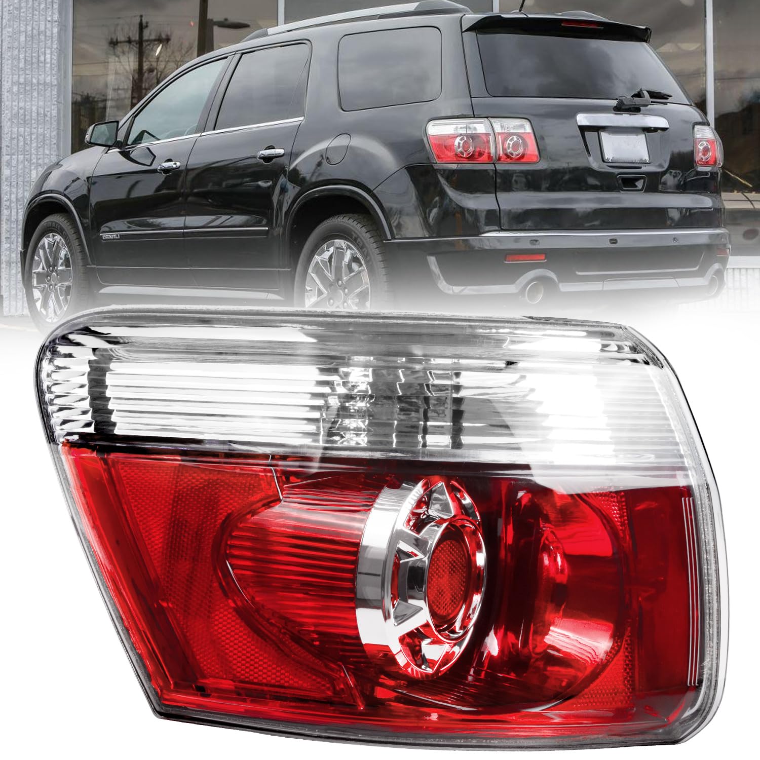 Photo 1 of **LIGHT HAS SOME DAMAGE** Prosentuo Tail Light Compatible with GMC Acadia 2007-2012 LED Rear Brake Lamp Left Driver Side Taillight Replaces GM2800216