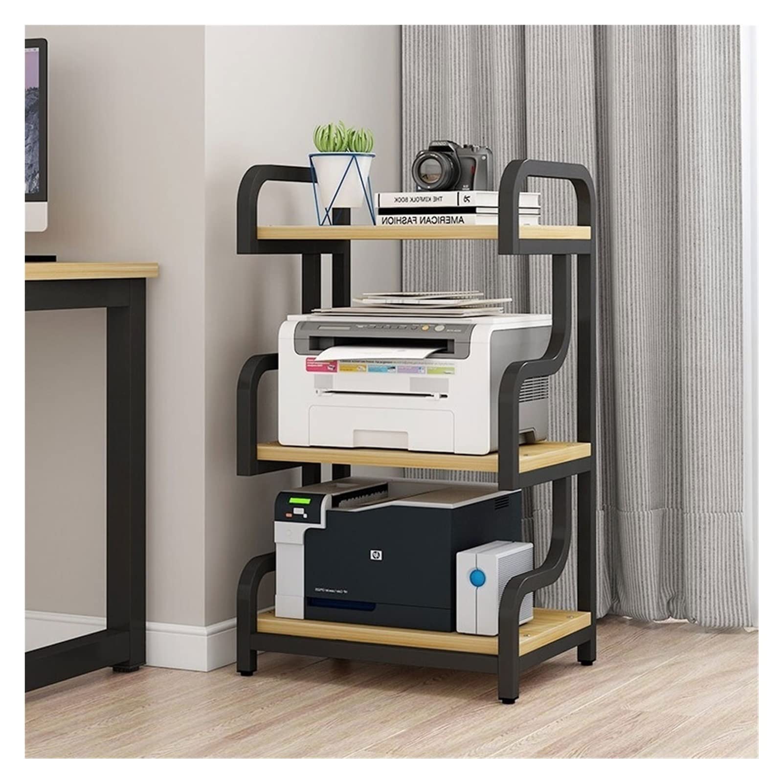 FHSRAEIP Printer Stand Printer Stand Floor-to-Ceiling Heavy-Duty Printer Rack Office Office 3-Layer File Classification Finishing Rack Copier Stand Printer Ta