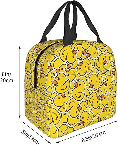 Miniatura 5 de Linda bolsa de almuerzo con aislamiento de patos, color amarillo, para mujeres y hombres, reutilizable, para oficina, trabajo, picnic, senderismo