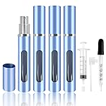 Kewjug 4 Pack Refillable Mini Perfume Atomizer BottlePortable Separate BottlesTravel and Outings Spray Boxes Dispensers 5ml/0.2oz (Blue)