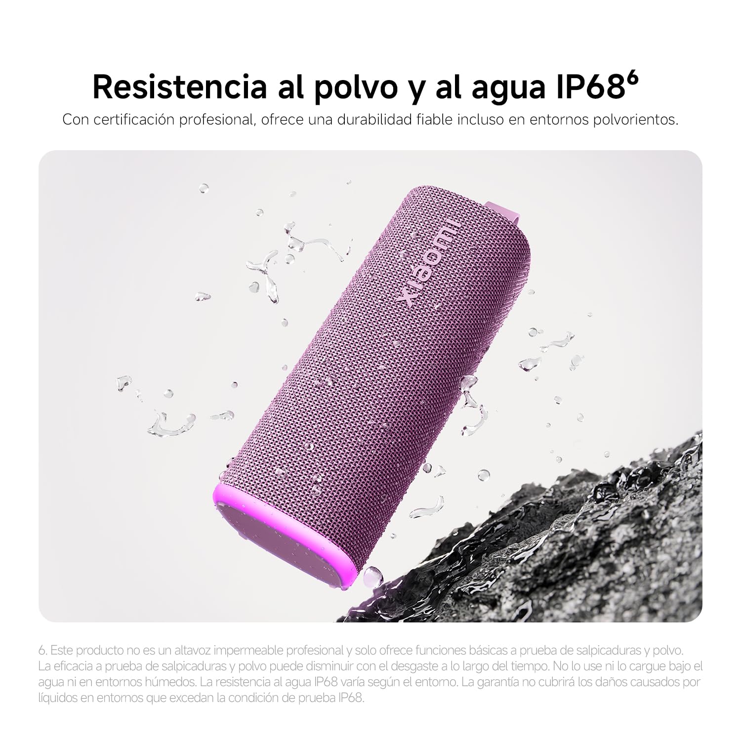XIAOMI Sound Play Altavoz Bluetooth Portátil 18W, Sonido Inmersivo Potente, Auracast Multi-Speaker, Luz RGB Ambiental, 14 Horas de Batería, IP68 Waterproof, TWS Pairing, Bluetooth 6.0, USB-C, Negro