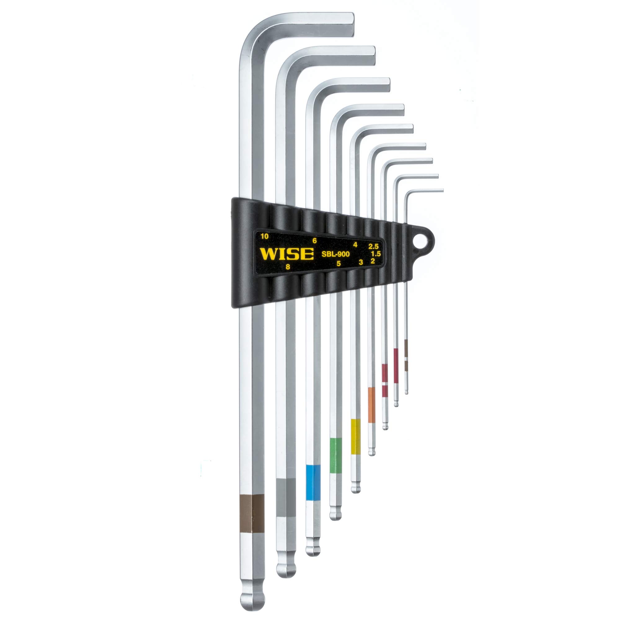 Wise Sbl-900 Long Ball-Point Hex Key Wrench 9 Pc Set Contents: 1.5Mm/2.0Mm/2.5Mm/3.0Mm/4.0Mm/5.0Mm/6.0Mm/8.0Mm/10.0Mm