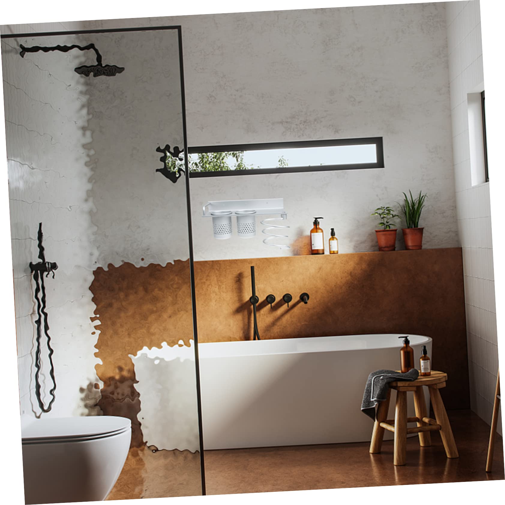 PLAFOPE Supporto Per Asciugacapelli Da Parete Organizer Per Utensili Per Supporto Per Asciugacapelli Da Bagno Salvaspazio