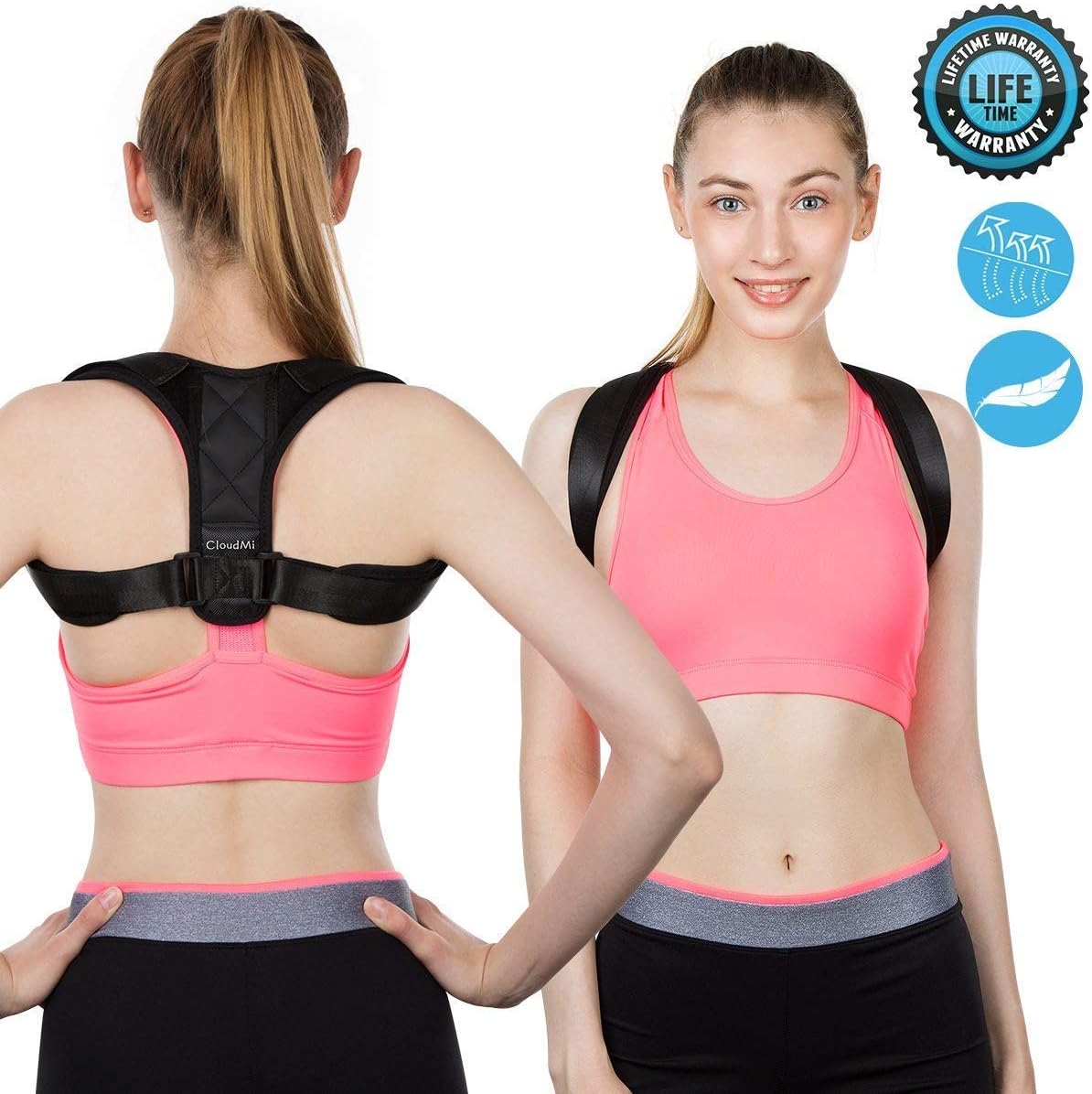 Posture Corrector for Women Men Comfortable Posture Brace for Belt Back Shoulder Adjustable Posture Strap Back Support for Back Shoulder Pain Relief（28”-36”）