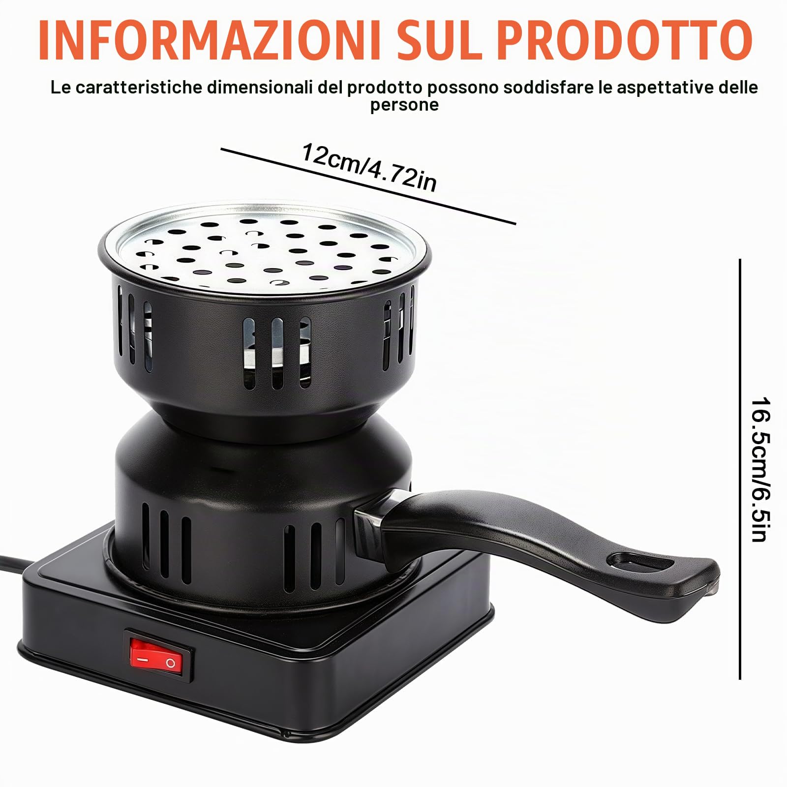 Accenditore elettrico a carbone, accessorio elettrico per barbecue a carbone, 500 W, bruciatore a carbone, accenditore elettrico a carbone, per barbecue, campeggio, attività all'aperto
