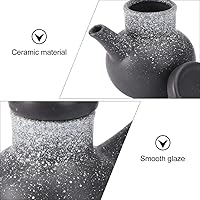 Vista 6 de Hemoton Dispensador de salsa de soja de cerámica de 10.1 fl oz, estilo tradicional japonés, Shoyu, botella de almacenamiento, olla de condimento