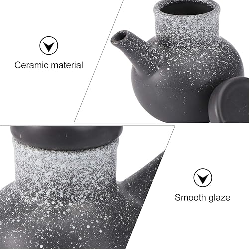 Miniatura 6 de Hemoton Dispensador de salsa de soja de cerámica de 10.1 fl oz, estilo tradicional japonés, Shoyu, botella de almacenamiento, olla de condimento