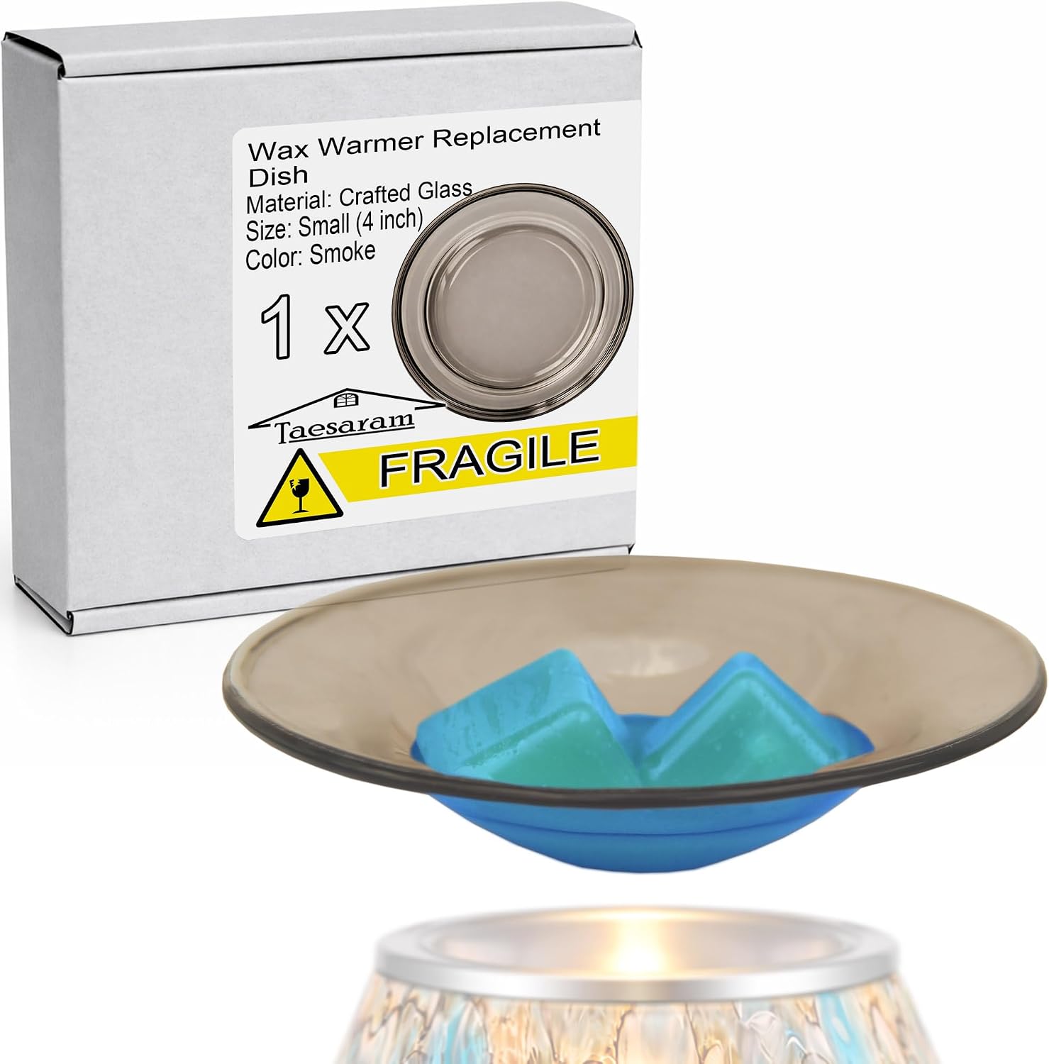 Wax Warmer Replacement Dish, 4 Inch, Smoke (2)