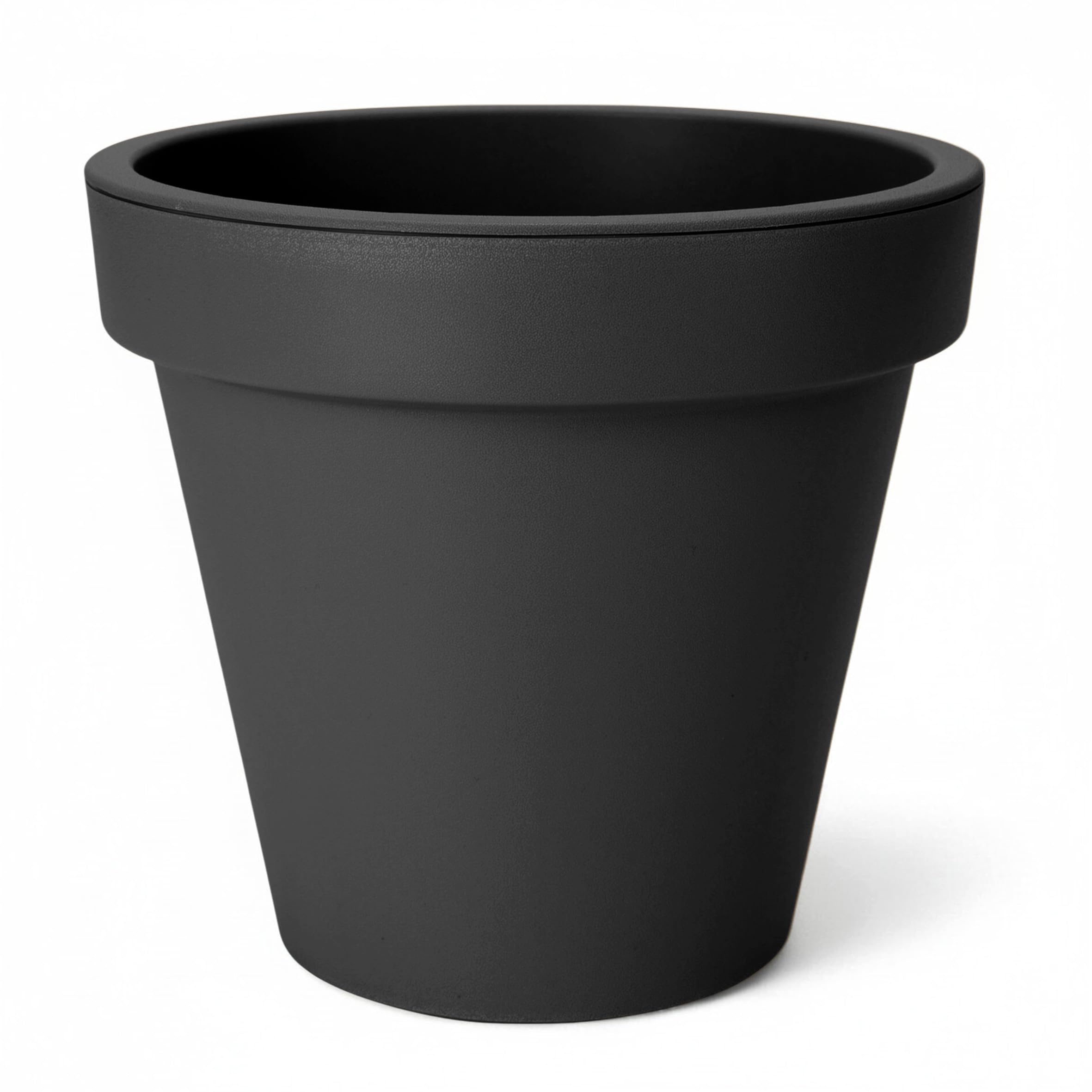 Spetebo Kunststoff Pflanzkübel XXL groß - 58 cm/anthrazit - Blumenkübel rund für Außen und Innen - Garten Pflanztopf Blumentopf Pflanzgefäß Übertopf