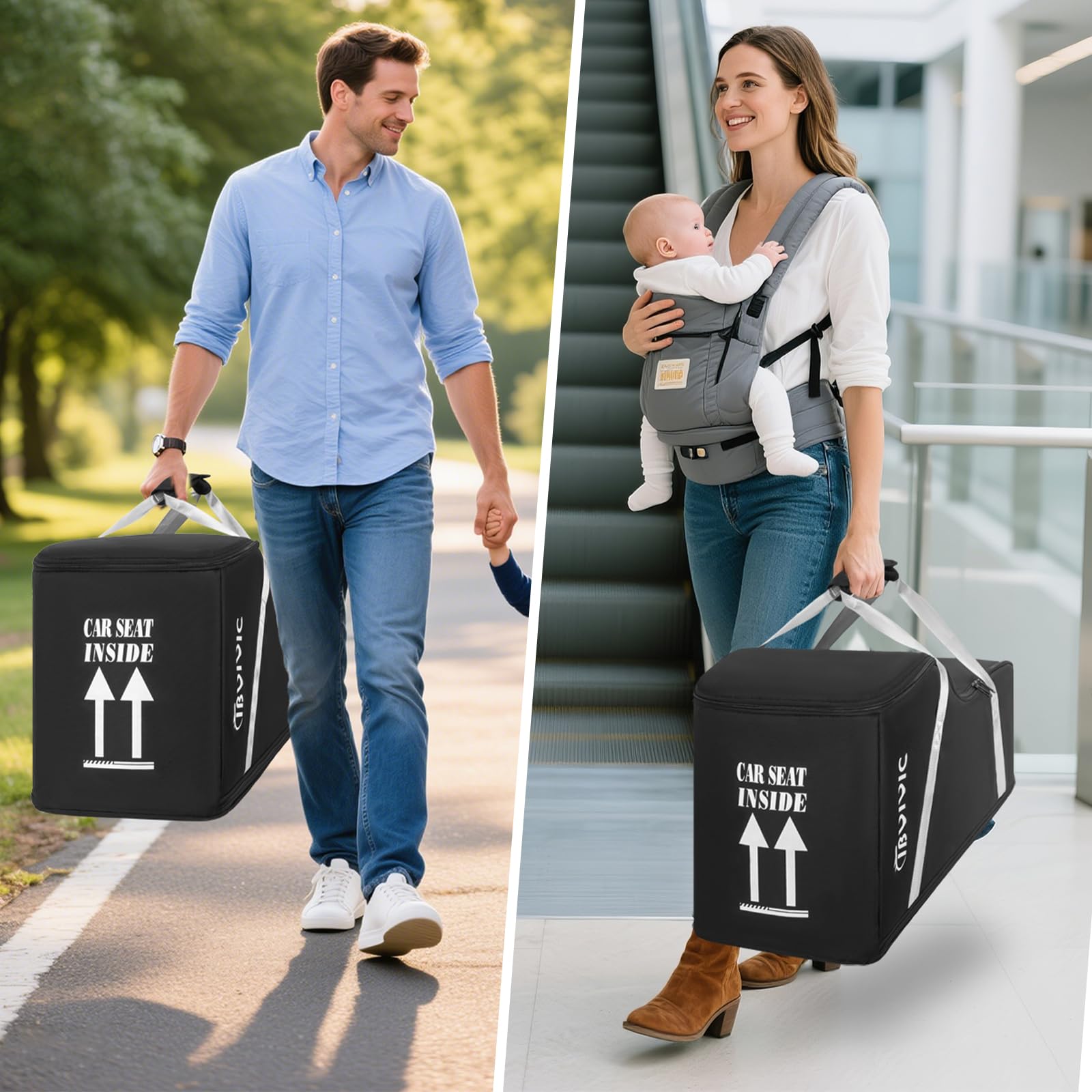 IBVIVIC Sac de voyage pour siège auto compatible avec UPPAbaby Aria et Mesa, noir | Sac de voyage pour siège auto pour bébé