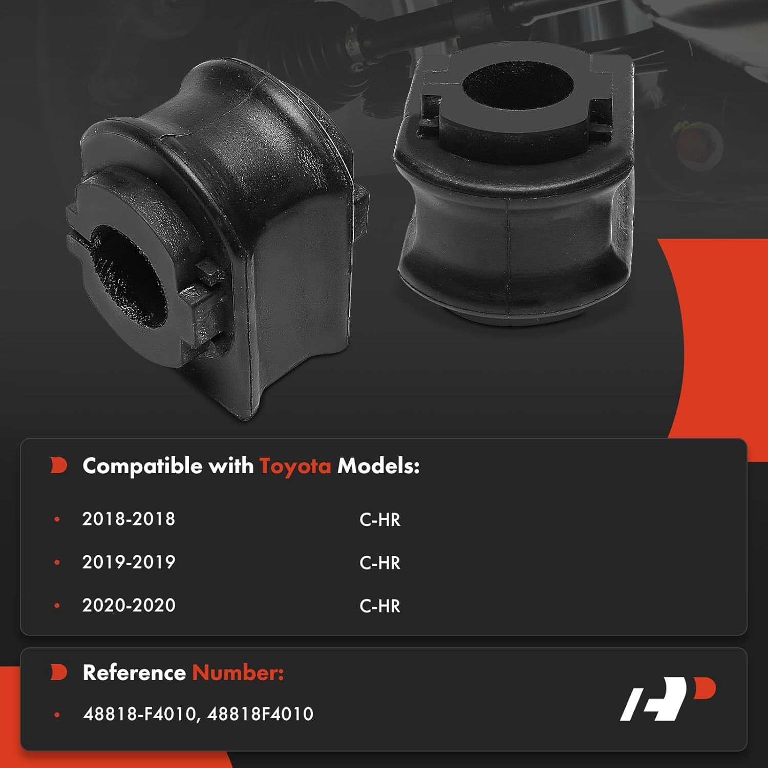 A-Premium 2 x Rear Sway Bar Bushing Kit, Compatible with Toyota C-HR CHR 2018 2019 2020