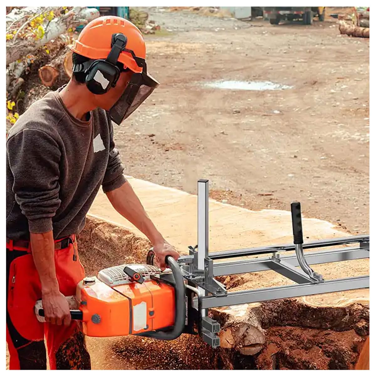 Guía de riel portátil para motosierra, accesorio de escalera de fresado para barras de 14 a 36 pulgadas, herramienta de corte de madera para constructores