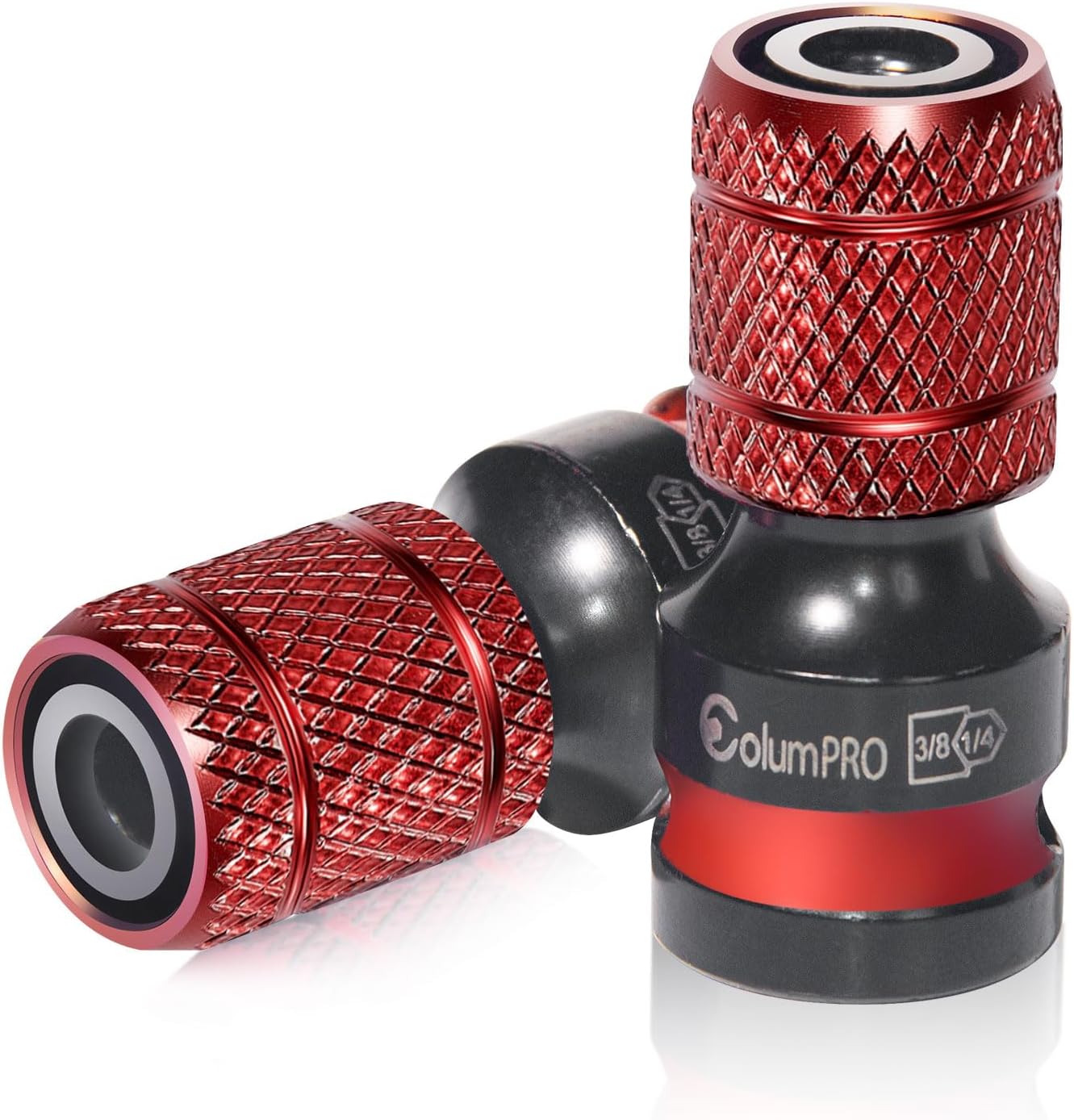 2PCS Impact Wrench Adapters, 3/8” square Drive to 1/4” Hex Shank Converter, Quick Change Bit Holder Adapter for Impact Wrench, Ratchet Wrench