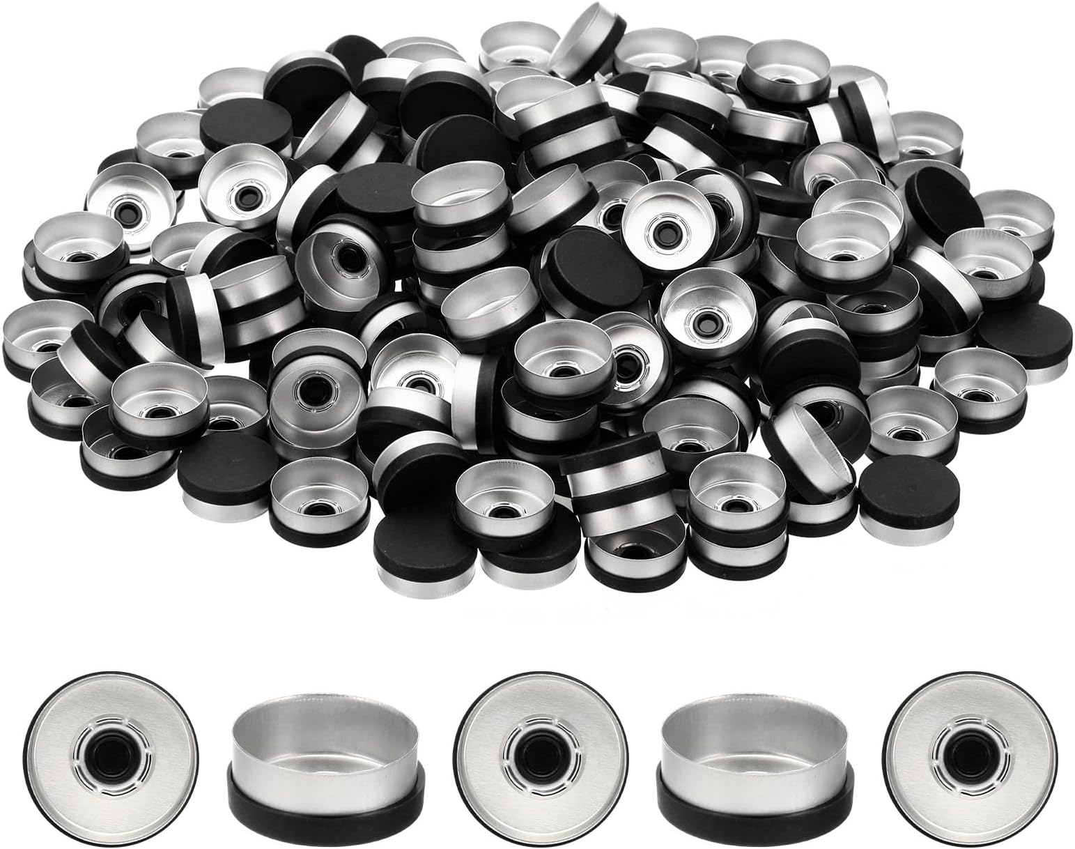 - PATIKIL 20mm Flip Off Caps, 200 Pcs Flip Off Caps Flip Off Seals Flip Off Vial Seals Plastic Aluminum Caps Cover for Glass Vial, Black
