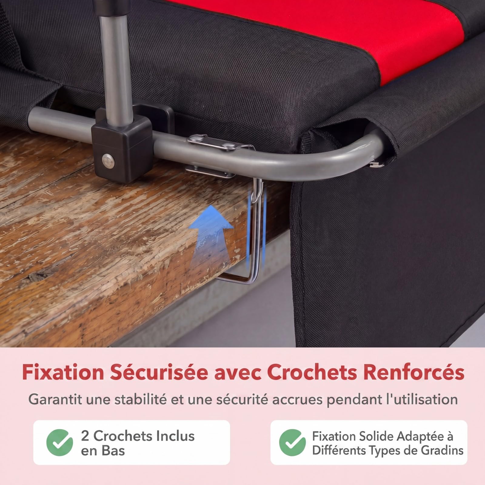 COSTWAY Siège de Stade Pliable, Chaise de Gradin avec Dossier, Porte-gobelet, Poches de Rangement, Coussin de Stade, Crochets, Bandoulière, pour Événements Sportifs Concert, Charge 102 kg (Rouge)