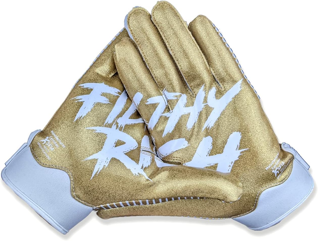 Battle Filthy Rich Football Receiver Gloves for Adult & Youth (Gold, Medium, Youth)
