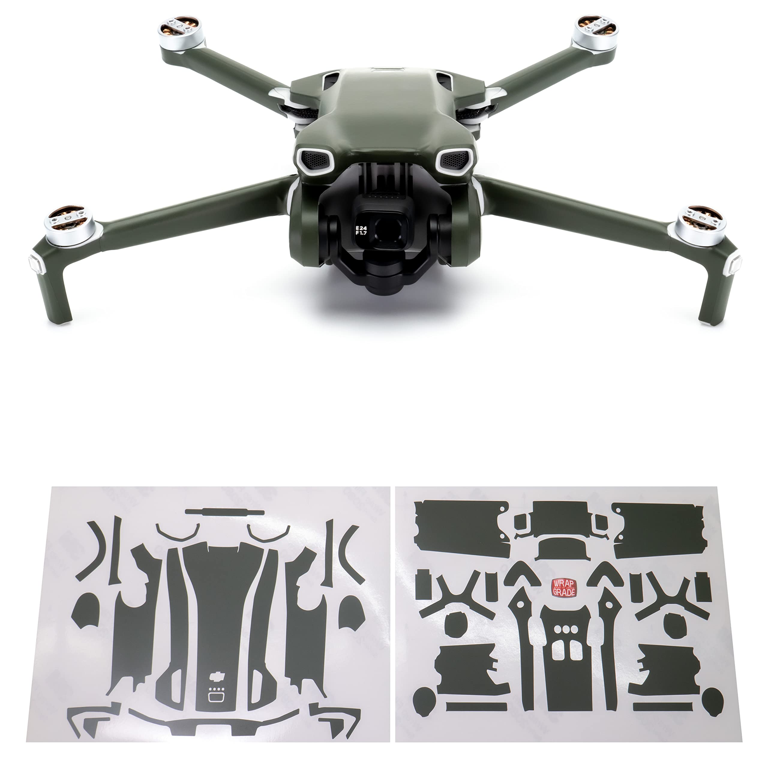 WRAPGRADE Skin Stickers compatible with DJI Mini 3 | Main Unit (ARMY GREEN)