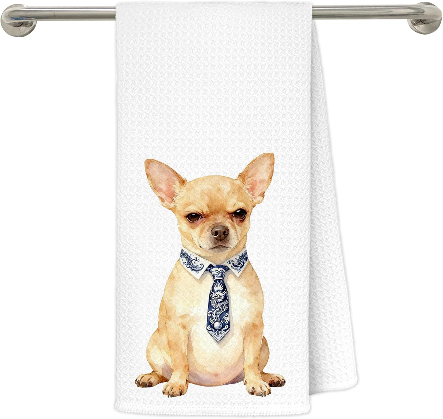 Chinoiserie Chihuahua Kitchen Towels 16x24 in, Gifts for Chihuahua Lovers Women, Grandmillennial Tie Dog Decorative Hand Tea Dish Towels for Bathroom Kitchen