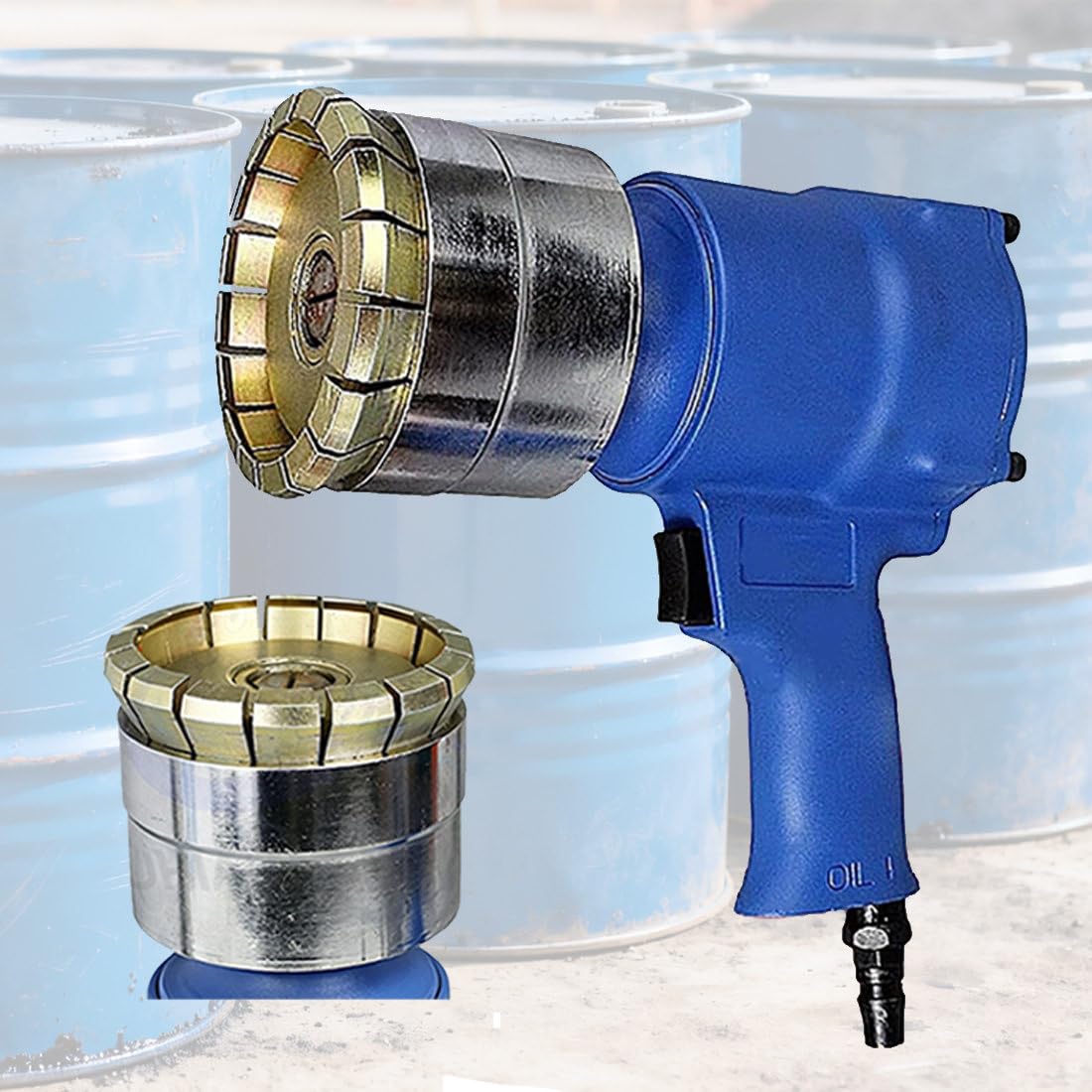 Scelleuse pneumatique pour bouchons de fûts d'huile 55 gallons et lubrifiants