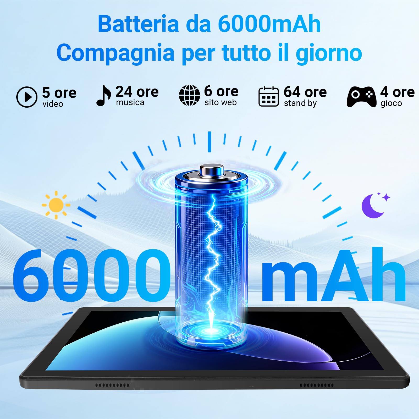 Gleeso Tablet Android 16 da 10 Pollici, Tablet con Tastiera 20GB+TF 1TB, Android Tablet PC con Mouse, Penna Stylus, 6000mAh, Fotocamera da 8MP, WiFi 5G, Laptop Portatile per Studenti e Aziende