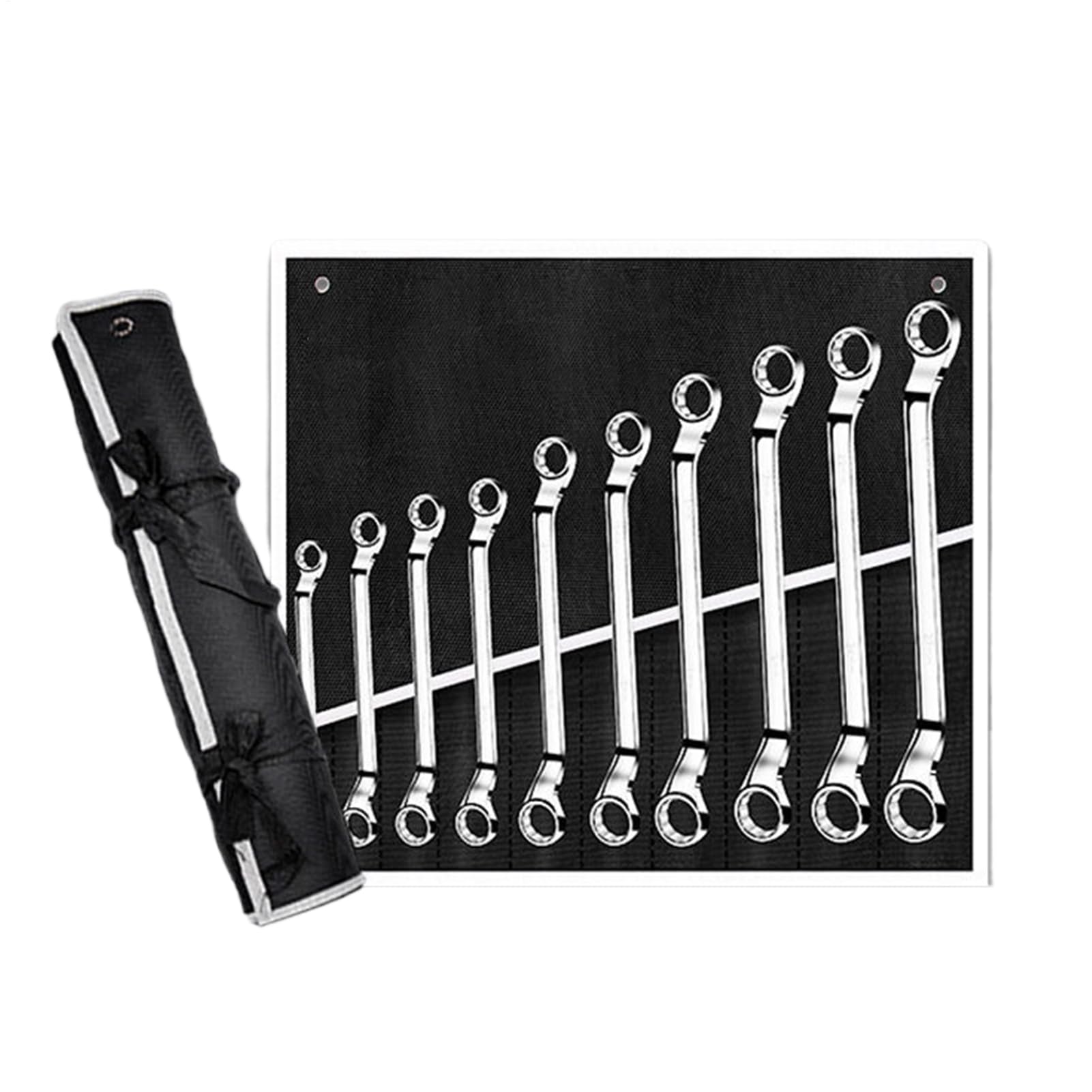 Set di chiavi combinate a cricchetto | a scatola, in acciaio al cromo vanadio con sgancio rapido, strumenti meccanici con impugnatura antiscivolo per la manutenzione dei cicli e riparazioni | Impugnatura Antiscivolo Utensili Meccanici Per Riparazione Auto