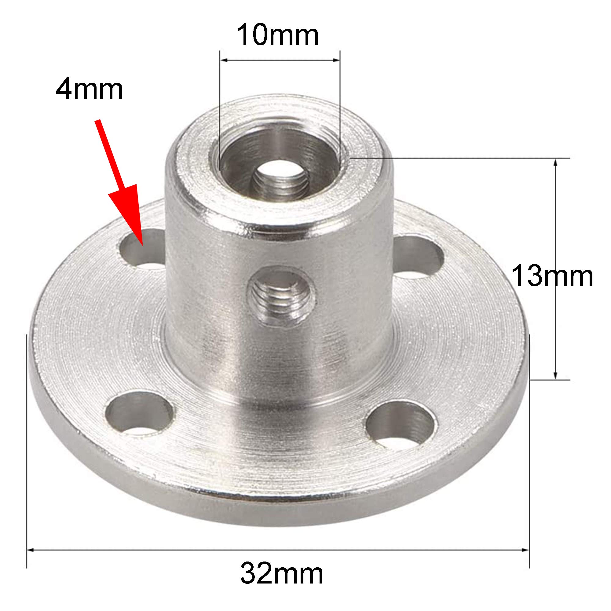 Starrflansch-Kupplungsverbinder Aus Aluminium – Mit Passfedernut 5–18 Mm, Für Schrittmotoren Und RC-Modelle, 3x 5,2 Mm Löcher