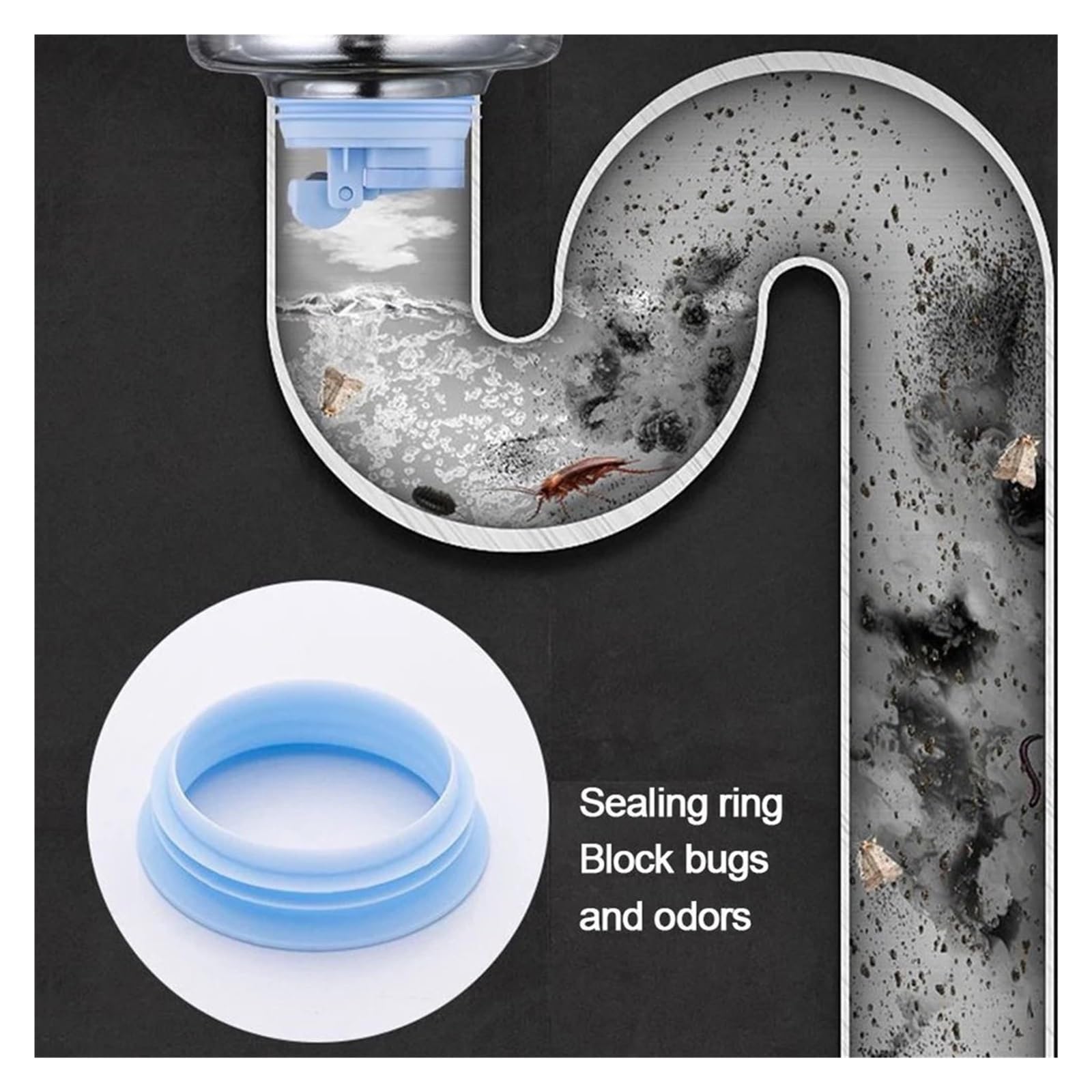 Tapón de drenaje de baño de alta calidad de 4075 mm, antideslizante, ABS para fregadero, piezas universales para inodoro, fácil control de olores y drenaje fiable