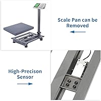 Vista 4 de TUFFIOM Báscula electrónica de plataforma comercial industrial de 661 libras, pantalla LCD de alta definición de acero inoxidable, piso digital