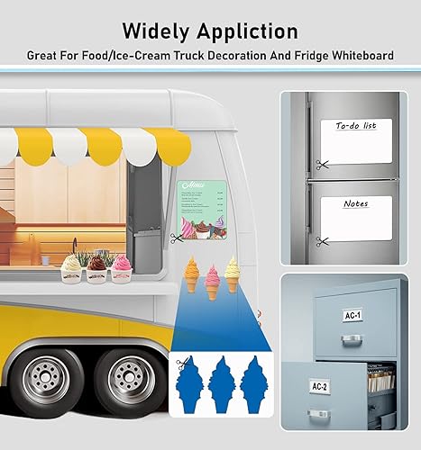 Miniatura 8 de KLSKKJ Imanes de automóvil en blanco con 40 mils, paquete de 2 imanes y calcomanías de 17 x 12 pulgadas, esquinas redondeadas en blanco blanco para