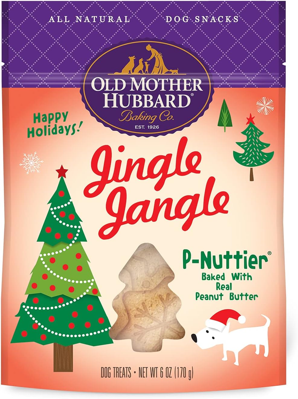 Old Mother Hubbard Natural Jingle Jangle P-Nuttier Treats, 6-Ounce Bag