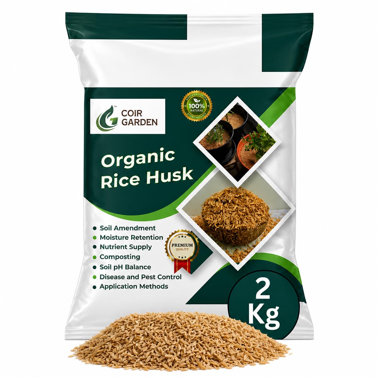 Organic Rice Husk Powder - 1 KG -10 Organic Rice Husk Powder - 1 KG -10