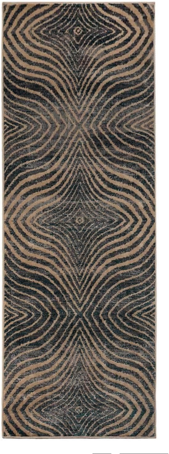 BNM Indoor Small Area Rug with Jute Backing, Great for Entryway, Living Room, Kitchen, Dorm, Bedroom, Hallway, Hardwood or Tile Floor Cover, Abstract Diamonds Indoor Area Rug, 2' x 3'