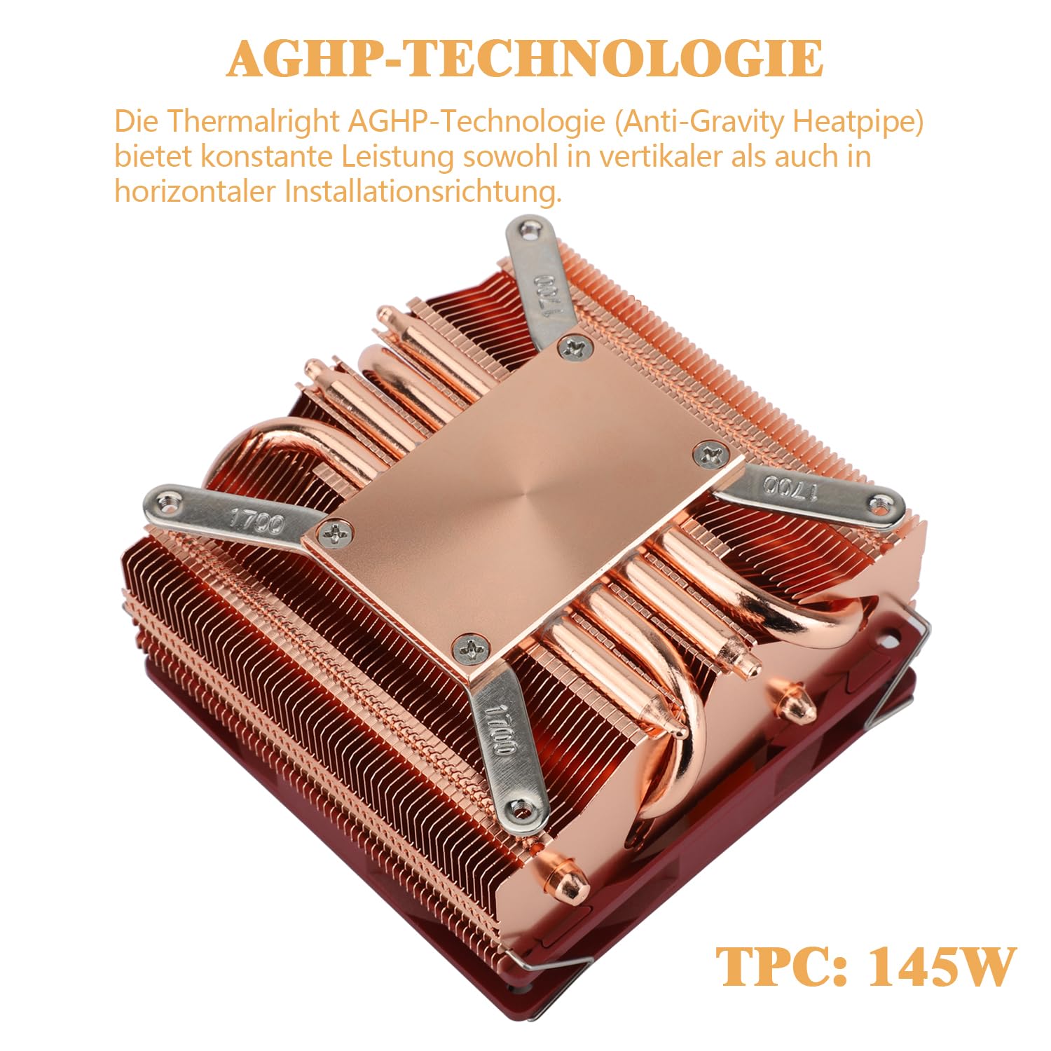 Thermalright AXP90-X53 Full Low Profile ITX CPU chłodnica powietrza, wysokość 53 mm, wentylator TL-9015R Slim PWM, technologia AGHP, do AMD AM4 AM5 / Intel 1700/1150 / 1151/1155 / 1156/1200 (wersja z